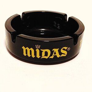 VINTAGE MIDAS Ashtray Black Milk Glass Made in France Auto Service King …